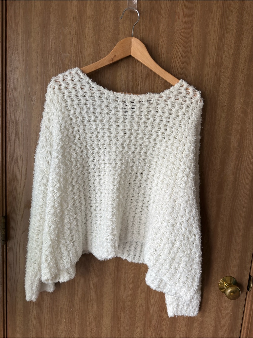 Jessica Simpson White Crochet Knit Sweater | Boho Coastal Cottagecore